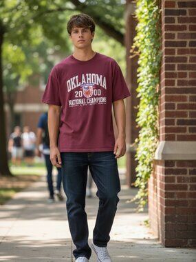 Champion Vintage 2001 FedEx Orange Bowl Oklahoma red cotton T-Shirt size XL